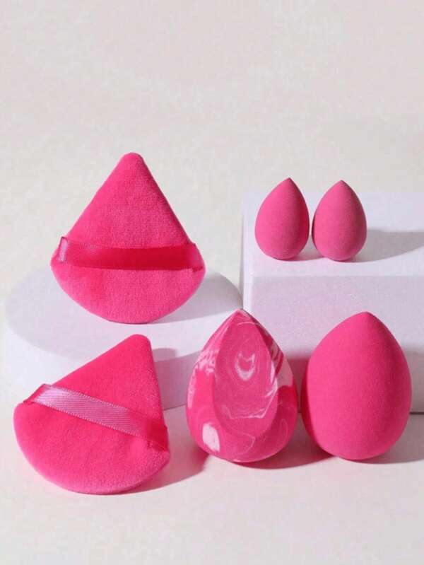 6/1 Set Makeup Sponges, Velvet Powder Puff, Concealer Sponge, Makeup Puff, Makeup Blender, Makeup Tools, Mixed Beauty Sponges Helpful For Flawless Application Of Liquid, Cream And Foundation, Multi-Color Makeup Sponges, Non-Latex Dry & Wet Foundation Sponge