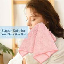 Microfiber Washcloths 12 Pack, Highly Absorbent And Soft Face Towel, Multi-Purpose Wash Cloths For Bathroom, Gym, Hotel, Spa And Kitchen, Multicolor 12x12 Inch - Pink - View 3
