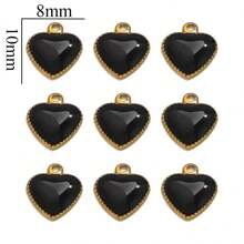 20pcs Stainless Steel Gold Plated Heart Drop Oil Small Pendant, DIY Earrings Necklace, Clothing, Bracelet Jewelry Accessories