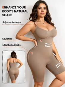 Grown Women Fits Plus Size Woman's Tummy Control Butt Lift Shapewear Bodysuit