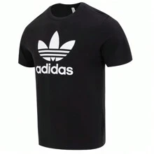 Adidas 柔软透气休闲圆领运动 T 恤，适合跑步和健身 - 黑色 - 查看 1