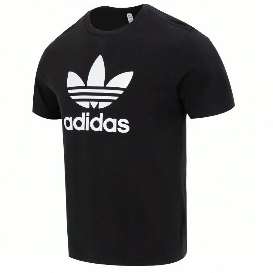 Adidas 柔软透气休闲圆领运动 T 恤，适合跑步和健身 - 黑色 - 查看 1