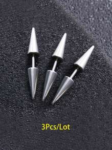 3Pcs/Lot Long Spike Helix Piercing Stud Earrings Ear Piercing Punk Body Jewelry Ear - Silver - View 5