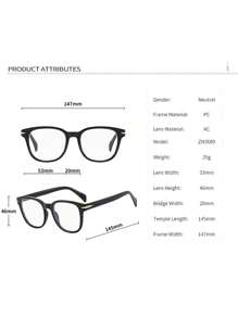 1 pieza Gafas sin graduación para hombres, Gafas cuadradas vintage de moda casual Y2K 2025 sin graduación para usar con teléfonos, TV, juegos