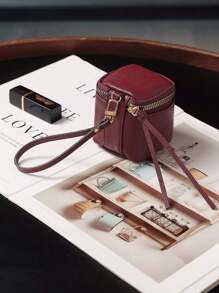 迷你复古钱包 经典小包 配围巾装饰 拉链便携多功能口红包 复古口红钥匙包 迷你复古钱包 经典小包和包袋配件 女士热粉色钥匙扣 钱包 迷你钱包 钱包 钱包 腕包钱包 零钱包 - 彩色 - 查看 8