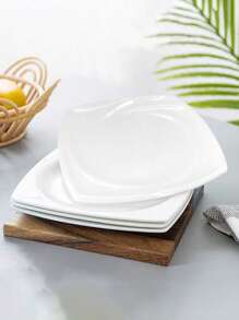 A8 Melamine Material, Simple White Melamine Dinner Plate, Can Be Used For Household Use, Not Easy To Break, Resistant To Low And High Temperature, Good To Clean