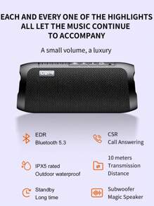 T&G TG-227 Tragbarer Bluetooth-Lautsprecher mit farbigen Ambientlichtern, hochauflösendem Mikrofon und eingebautem Akku, elegant/stylisch, unterstützt AUX, TF-Karte und USB-Eingang, unterstützt auch UKW-Radio, mit Aufhängeseil, geeignet für Innenveranstaltungen zuhause und Outdoor-Camping, Gesang, TG227