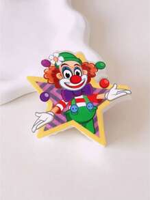 1pc Women's New Carnival Hair Claw Clip, Creative Cute Clown Style Acrylic Hair Clip, Fashion Hair Accessory