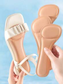1 Pair Self-Adhesive Non-Slip Women's Sandal Insoles, High Heels With Breathable Soft Comfort Insoles, Shoes & Boots Accessories - Beige - View 6