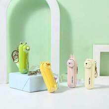 Cute Mini Fan Kipas Portable Hand Fold Bedside Office USB Charge Battery Table Desk Cooling - Brown - View 5