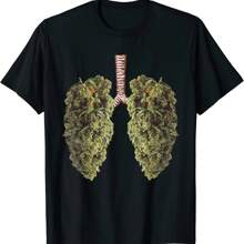 Funny W Eed Lung  Bud T-Shirt - THC Lung TShirt T-Shirt Hot S Ale Student Top T-Shirts Cotton Tees Printed - Black - View 1