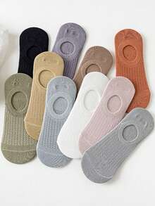 5 أزواج عشوائية من الجوارب النسائية الخفيفة العصرية ذات اللون الأحادي متعددة الاستخدامات والملونة لفصلي الربيع والصيف - متعدد الألوان - مشاهدة 1
