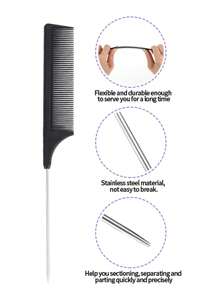 7 pièces/set Outils de coiffure, Set de peignes de coiffure, Bouteille de vaporisation transparente de 200 ml, Brosse à cheveux effilochée, Peigne à queue de rat, Brosse pour les bords et l'arrière pour le brossage, le peignage, le coiffage des cheveux pour les femmes, les voyages, l'extérieur, le sport, le bureau, l'école, accessoires capillaires