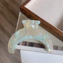 开斋节礼物新月发夹，小众色彩曲线醋酸纤维大号发夹，适合长发，新款醋酸纤维发爪发饰，适合女性 - 彩色 - 查看 22