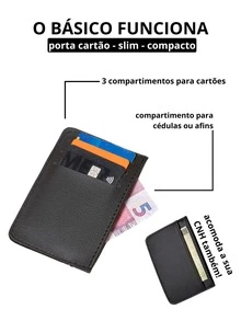 Slim Thin Wallet Card Holder For Men And Women, Compact, Practical - Black - View 2