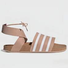 Adidas ADILETTE ANKLE WRAP W 条纹休闲系带沙滩凉鞋 - 粉色 - 查看 1