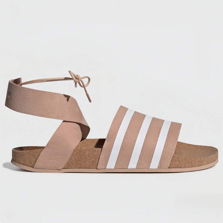 Adidas ADILETTE ANKLE WRAP W 条纹休闲系带沙滩凉鞋 - 粉色 - 查看 1