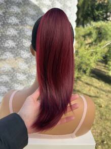 Ponytail Extension 12-14 Inch Short Craw Ponytail Hair Extensions For Women,Extension Synthetic Straight Clip In Ponytail Wig Daily Fluffy Pony Tail For Women(Natural Red Color)