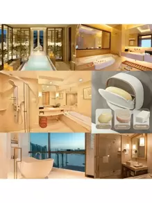 1 件壁挂式肥皂盒，奢华风格，带排水功能的肥皂盒，适用于淋浴、浴室，无需钻孔，家居浴室装饰秋季装饰，返校季