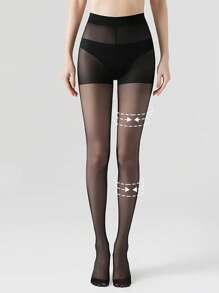 1 双女士薄款防勾丝连裤袜，夏季隐形塑腿紧身裤，肉色