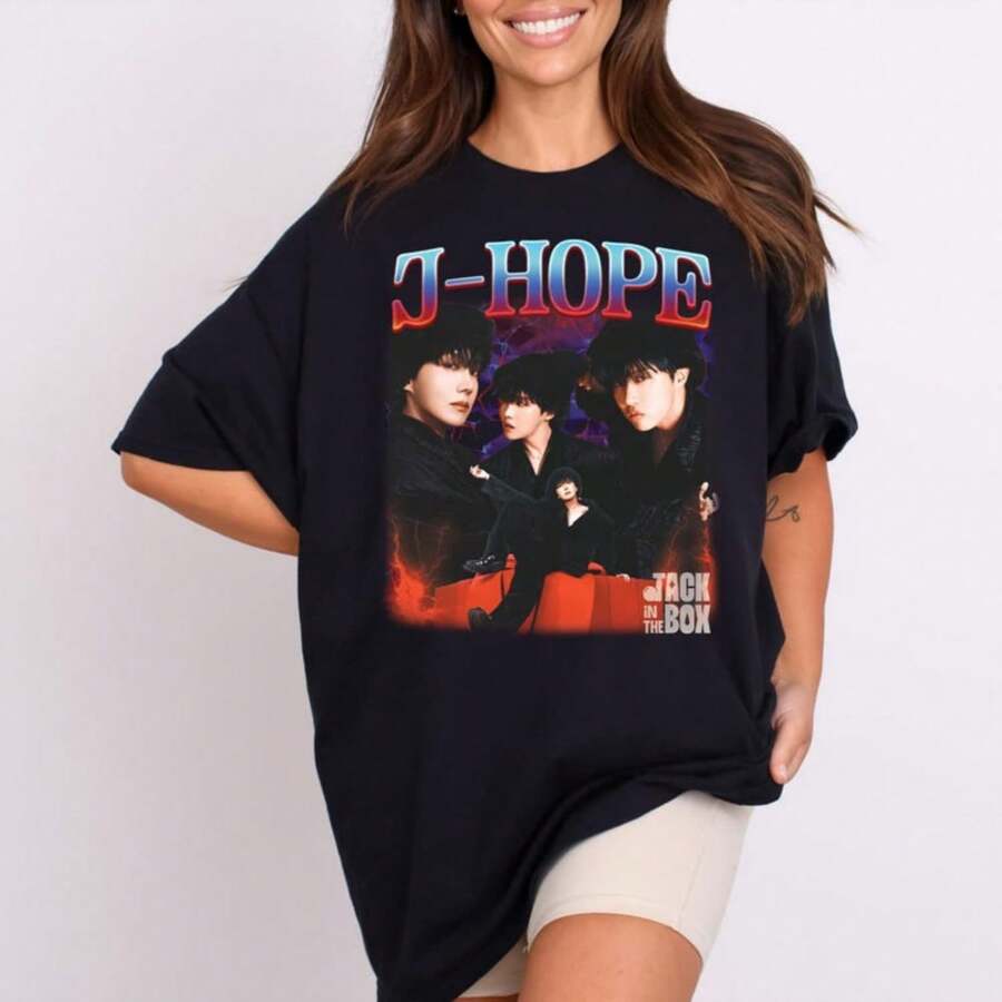 Grafisch Jhope-Shirt, Jhope -Shirt, Hope On The Stage Tour-Shirt,  Tour-Shirt,  Merch, Kpop-Shirt, JHope Tour Merch, Kpop Gifts-T-Shirt - Black - View 1