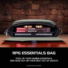 ENHANCE Collector's Edition RPG Player's Essentials Bag - Dragon Hide Exterior Messenger Bag Fits 2-4 Books, Binders, Dice & Accessories, With 17 Inch Laptop Slot, Battlemap Straps (Dragon Silver)