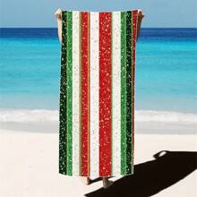 1 pieza Toalla de playa extra grande, extra grande, súper absorbente, manta de playa de fibra suave, artículo esencial de verano, a prueba de viento, a prueba de sol, playa, fiesta, viaje seco, camping, accesorio de playa, regalo de vacaciones