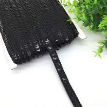 1 件单排纯色亮片丝带蕾丝编织带适用于服装配饰、手工制作 DIY 家居装饰 - 彩色 - 查看 8