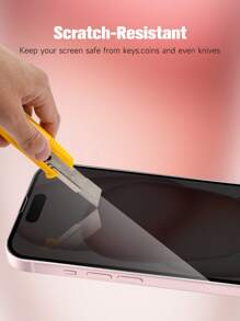 2pcs Privacy Screen Protector, Compatible With Apple 17/17Pro/17Promax/16 Promax, Anti-Peeping Tempered Glass Protective Case, Anti-Scratch, Anti-Shock, Anti-Oil, Anti-Scratch Coating - 2 Piece Pack - View 6