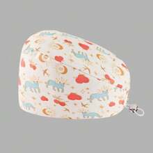 1 件女士抗菌防尘数码印花工作帽/护士帽，可调节设计，适合医院护士、美容师、清洁人员和其他医疗/清洁专业人士 - 彩色 - 查看 13