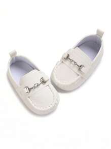 Zapatos de piel sintética tipo mocasín de suela blanda antideslizante para bebés recién nacidos niño, aptos para todas las estaciones