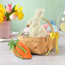 Easter Carrot Drawstring Bag, Carrot Shaped Candy Bag For Storing Holiday Gifts And Candies, Easter Decoration 12 X 20 Cm (Carrots)