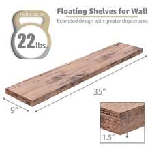 Sorbus Floating Shelves For Wall, 2 Pack (35 Inch) Long Wall-Mounted Shelves - Mahogany - View 3