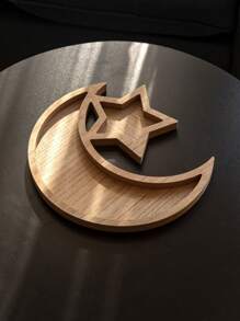 1 件星月木托盘，天然木色家居装饰 - 彩色 - 查看 2