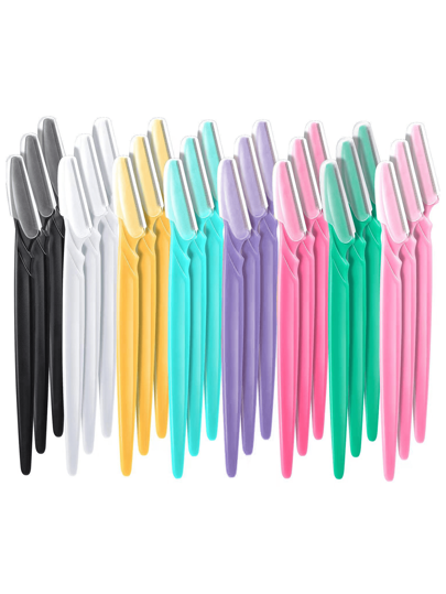 7 Stück/Set Augenbrauen Trimmer, Körperhaartrimmer, Gesichts- & Augenbrauen Rasierer Set mit langem Griff, Klingen und Präzisionskappe, geeignet für Reisen, Make-up, günstig, Raumdekoration, Kosmetiktisch, Reise, Schlafzimmer, Make-up Zubehör, Augenbrauen Rasierer