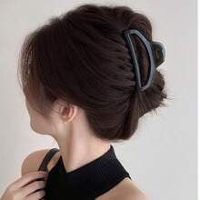 1/2/4/6件透明塑料时尚发夹，马尾发夹，发饰家居浴室装饰夏季 - 黑色 - 查看 5