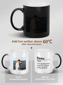 1 Personalized Magic Coffee Mug, Personalized Color Changing Mug, Customized Name, Photo, Blessing, Etc., Birthday Gift, Personalized Gift, Christmas Gift, Wedding Gift, Office Gift For Daughter, Couple, Family, Girlfriend,Multi-Functional,Durable,Ornamental,Reusable,Exquisite,Stylish,High-Quality,Colorful,Modern,Custom,Personalized,Unique