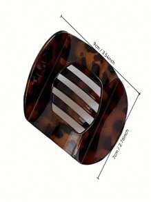 Set Of Minimalist Oval Hair Clips. 1pc Plastic Amber Leopard Print Hair Clip Set For Women, Large Size Hair Accessories, Aesthetic Geometric Hair Clips For Buns, Suitable For Teenagers And Adults, Ideal Choice For Valentine's Day Gift - Multicolor - View 9