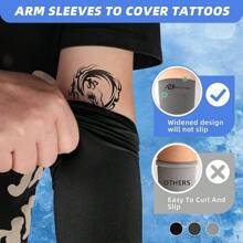 BHYTAKI 6 Pairs UV Sun Protection Arm Sleeves, UPF 50 Sports Cooling Arm Compression Sleeves For Men Women Teenager - 黑色 - 查看 3