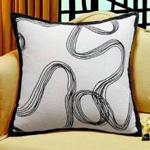 Luxury Chenille Throw Pillow, Nordic Style Jacquard Couch Cushion, Elegant Design Sofa Pillow Cover For Living Room