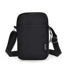 1 件简约纯色斜挎手机包，轻巧多功能，配有前袋和可折叠肩带，适合男孩和女孩，非常适合日常外出、上学等。 - 純色斜背包 - 查看 12