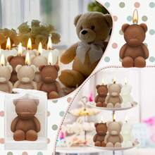 50 Pcs Bear Baby Shower Candle Favors For Guest Bear Party Favors Baby Shower Candles Bulk For Gifts Party Decorations - Red - View 11