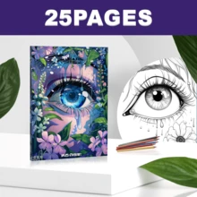 1 pieza Libro de colorear artístico, papel original mejorado de 25 páginas engrosadas, regalo para aliviar el estrés y evitar la ansiedad para fiestas de cumpleaños, regreso a clases y días festivos