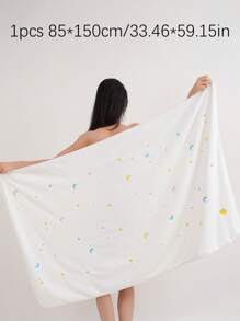 1 pieza Toalla de coral de terciopelo con bordado de estrellas y luna, toalla de mano/baño, absorbente, suave y sin pelusa, toalla casual para pareja/playa