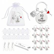 36 Peças/12 Conjuntos de Chaveiro de Aço Inoxidável para Comemorações de Aniversário, Presentes de Aniversário Únicos e Felizes para Casais com 18, 40, 50, 60, 70 e 80 Anos, Ideal para Aniversários e Suprimentos de Festa de Aniversário Importante. [O Conjunto Inclui 12 Chaveiros, 12 Sacolas de Presente e 12 Cartões de Agradecimento] Acessórios de Carro, Encantos de Bolsa, Escola, Fofo, Gótico, Y2k