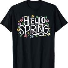 Hello Spring Flowers Bloom Floral First Day Of Spring T-Shirt
