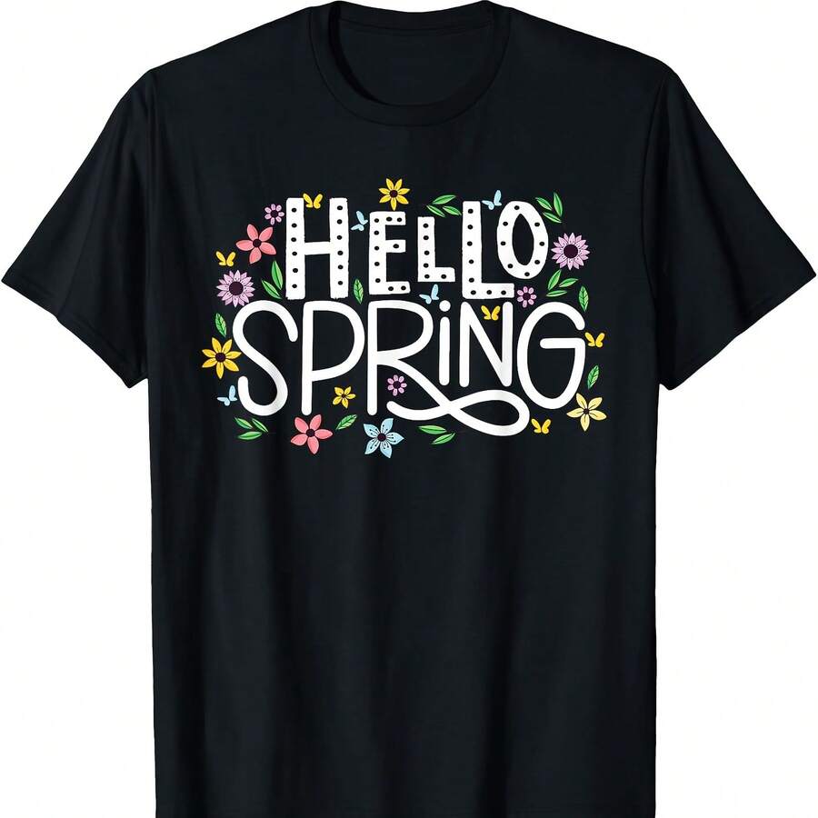 Hello Spring Flowers Bloom Floral First Day Of Spring T-Shirt