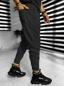 Męskie spodnie dresowe ze ściągaczem, regularny krój na każdą porę roku, modny styl cargo