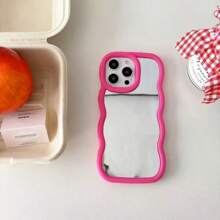 镜面 1 件糖果波浪丝滑光泽时尚手机壳兼容 16/Redmi Note 11 4G/Galaxy A55/Infinix Note 30/ Moto E30 防水防震防摔防刮 - 黑色 - 查看 2