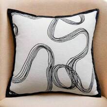 Luxury Chenille Throw Pillow, Nordic Style Jacquard Couch Cushion, Elegant Design Sofa Pillow Cover For Living Room